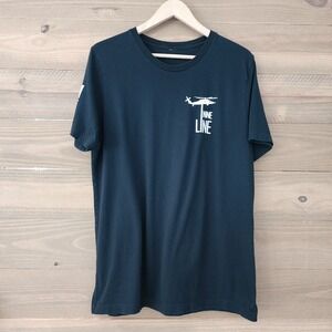 Nine Line black‎ short sleeve shirt back graphic flag America mens size L